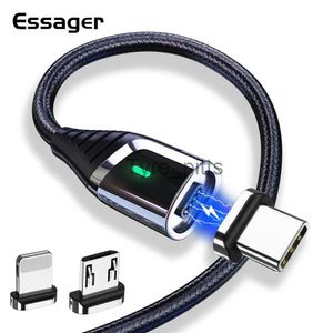 Cargadores/Cables Essager Cable USB magnético 3A Carga rápida Micro USB Tipo C Cargador magnético USBC Tipo-C Cable de datos para iPhone 12 Xiaomi mi x0804