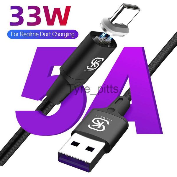 Chargeurs/câbles pour Realme 9i 8i 8 C25s C21Y 33W câble de charge type-c 5A câble de charge magnétique pour Realme GT NEO 2 téléphone câble de chargeur rapide x0804