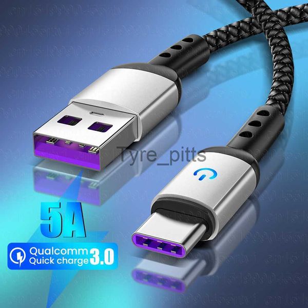 Cargadores/Cables Iluminación LED Cable USB tipo C Cargador de carga rápida Cable de datos micro USB para Samsung Xiaomi POCO X3 M3 Teléfono Cable USBC x0804