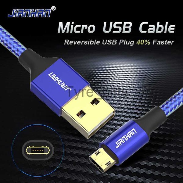 Cargadores / Cables Reversible Micro Cable USB de doble cara 5V2A Enchufe de cable de datos de carga rápida para Samsung Xiaomi Teléfono Android Trenzado power plu x0804