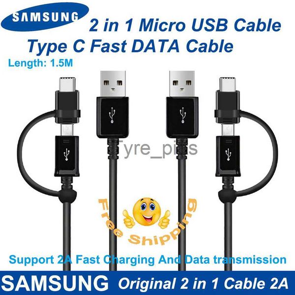 Cargadores/Cables Samsung 2 en 1 Cable Micro USB Tipo C Cargador rápido Note8 Note9 S8 Plus S9 Plus C5C7C9 Pro S6 S7edge Note5 Cable x0804