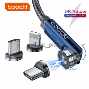 Toocki Câble magnétique Charge rapide 540 Rotation Micro USB Type C Câble pour iPhone Xiaomi Téléphone portable Chargeur magnétique Fil Cordon x0804