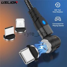 Cargadores / Cables USLION LED Imán Micro USB Cable de datos de carga rápida magnético usb c tipo c cable Para iPhone 11 12 pro cable usb de carga rápida Cable x0804