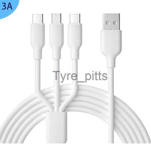 Cargadores/Cables Cable de PVC blanco 3 en 1 Cable de carga USB Multifuncional universal 3 en 1 Cable USB Carga rápida x0804
