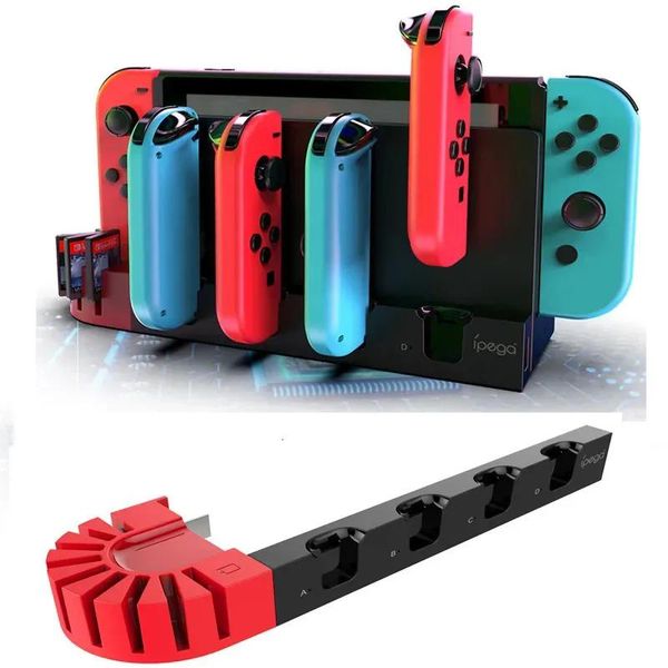 Chargeurs Chargeurs contrôleur Station de chargement pour Nintendo Switch accessoires NS JoyCon chargeur alimentation 4 ports Joycons 8 jeu Slo