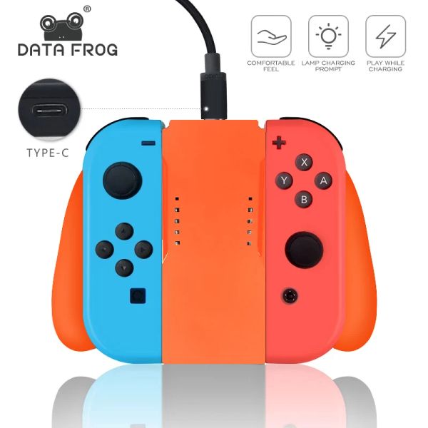 Chargeurs Data Frog double chargeur de manette pour Nintendo Switch JoyCon TypeC Interface support de poignée de charge pour accessoires de commutation