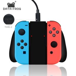 Opladers DATA FROG-handgreep Oplaadstation Compatibel met Nintendo Switch OLED Joy Pad-handgreep Controller Opladerstandaard voor schakelaar