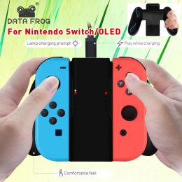 Opladers DATA FROG Grip Handvat Opladen Gamepad CompatibelNintendo Switch Joycon Charger Dock Stand Voor Schakelaar/Oled Accessoires 2023