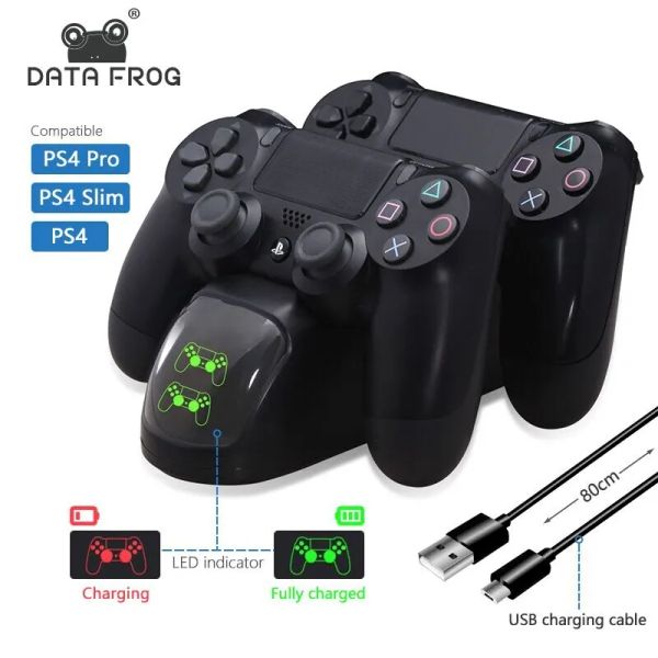 Chargers Data Frog PS4 Station de charge Contrôleur Chargeur pour Wireless PS4 USB Dual Dock Station pour Playstation 4 Slim / PS4 Pro