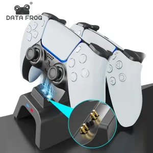 Chargers Data Frog Ushaped DualSense LED Charger Dock pour PlayStation5 GamePad Joystick avec câble Typec pour les accessoires de contrôleur PS5