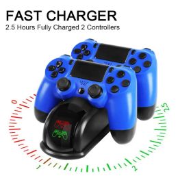 Chargers Dual Controllers Wireless Gamepad Control Charger USB Fast Charging Dock Gamepad Holder voor PS4 Slim Pro Controller Base Stand