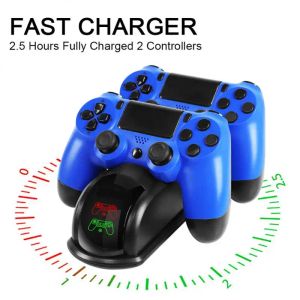 Cargadores Controladores duales Gamepad inalámbrico CARGO USB USB CARGA DE CARGA RÁPIDA Soporte de gamepad para PS4 Slim Pro Controller Base Stand