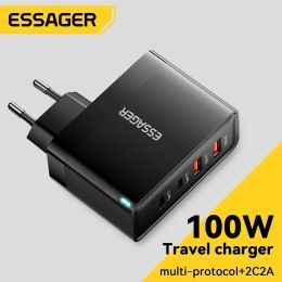 Chargers Essager 100W USB Type C Charger 65W PD Quick Charge4.0 3.0 Typec Fast Charge pour iPhone 14 13 12 Xiaomi MacBook 13 Pro ordinateur