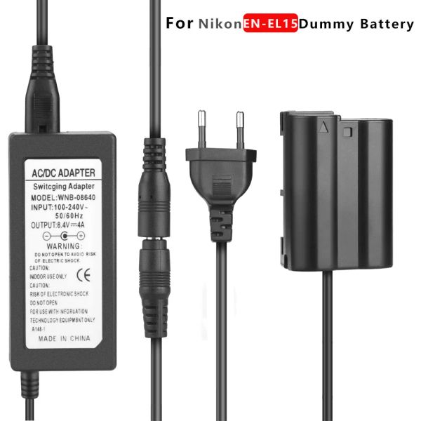 Chargers EU / US ENEL15 Batterie factice avec des kits de chargeur d'adaptateur d'alimentation AC pour Nikon D800 D810 D500 D600 D610 D750 D7000 Z6 EP5B