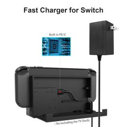 Chargeurs Adaptateur secteur prise ue/US pour Nintendo Switch, 100240v, charge rapide pour NS Switch, alimentation intelligente, puce PD IC intégrée