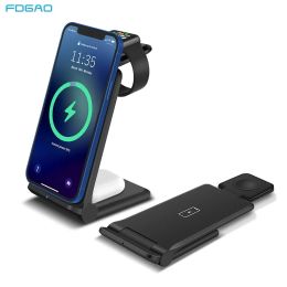 Chargers FDGAO 25W Wireless Charger Stand Fast LaGing Station voor iPhone 14 13 12 11 Pro XS XR X 8 Apple Watch 8 7 6 5 4 AirPods 3 Pro