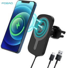 Chargers FDGAO 30W Magnetische draadloze lader auto Air Vent Stand Telefoonhouder Fast laadstation voor iPhone 12 13 14 Pro Max Mini Plus plus