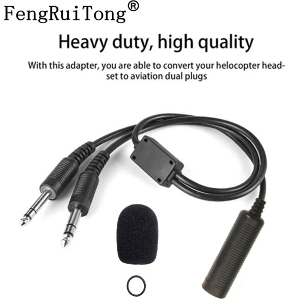 Chargers Fengruitong Helicopter to General Aviation Headset Adapter Cable Fit David Clark Avcomm, GA Double Plug à U174