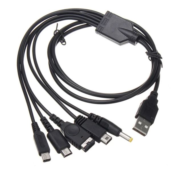 Cargadores para el cable de 1,2 m carga rápida 5 en 1 Juego USB Cable de cable de cargador para Nintendo New 3DS XL NDS LITE NDSI LL WII U GBA PSP