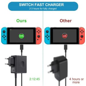 Chargers pour l'adaptateur de chargeur Nintendo Switch Portable 5V 2.4A GamePad EU / US Plug NS