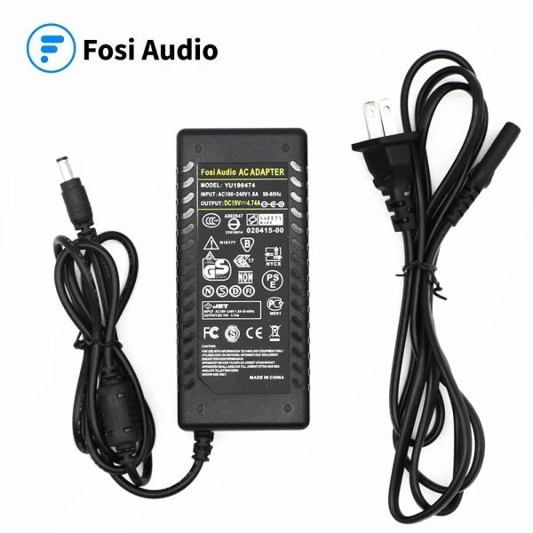 Chargers Fosi Audio 19V 4.74A Alimentation électrique Chargeur adaptateur AC / DC pour l'amplificateur Ordinateur DAC Entrée 100240V 50 / 60Hz