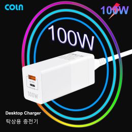 Chargers Gan 100W snelle lader, 2Port PD100W USB C Chargers PPS PD 45W Laptop Power Adapter voor MacBook iPhone 14 Samsung Huawei Xiaomi