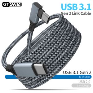 Chargers GTWIN 5M 6M Cordon de données de câble de charge pour Oculus Quest 2 Link VR USB 3.0 Type C Câble de transfert de données USBC vers les fils du chargeur de type C