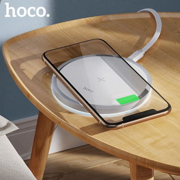 Chargers Hoco 15W Fast Wireless Charger Qi Wireless Charging Pad para iPhone 12 Pro Max 11 Pro Xs Max Xiaomi Mi 10 Samsung S10 S20