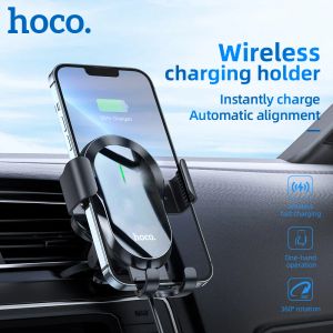 Chargers Hoco Wireless Car Charger Carger pour iPhone 14 13 12 Pro Max 15W Charging Air Air Vent Téléphone de téléphone pour Samsung S22 Xiaomi12