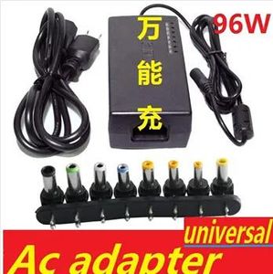 Cargadores Hot Universal 96W Laptop Notebook 15V24V AC Cargador Adaptador de corriente con 8 conectores con caja al por menor Envío gratis