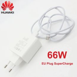 Chargers Huawei 66W Original USB Mur USB Chargeur Voyage Supercharge Supercharge 6A Type C Câble pour MAT40 30 P40 Pro Nova8 SE P30 P40