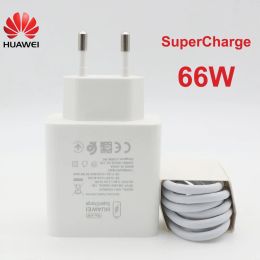 Chargers Huawei 66W SUPER CARGA CARGA USB CARGADO DE VIAJE DEL CARGADO USB CARGO 6A Cable C Cable para Mate 50 40 30 P40 Pro Nova8 P 60 50 40