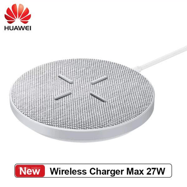 Chargers Huawei Wireless Charger Max 27W pour Huawei P30 Pro Mate Smartphone Super Fast Charging avec câble Typec