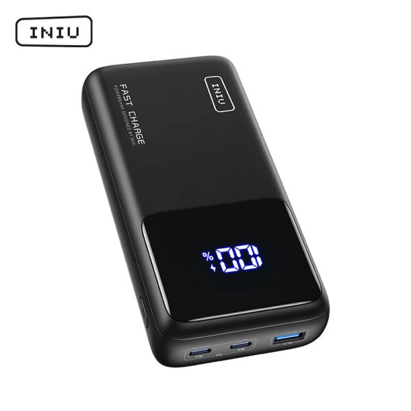 Chargers INIU Power Bank 65W 25000mAh ordinateur portable Portable USB C PD QC Charge rapide 3output Chargeur de batterie externe pour MacBook Dell Tablet