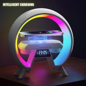 Chargers Intelligent Bluetoothaaudio Wireless Charger LED RGB Night Light 15W snellaadstation voor iPhone Samsung Xiaomi Huawei
