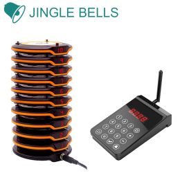 Laders Jingle Bells Wireless Coaster Buzzers Paging System 1 Keyboard 10 Pagers 1 Lader Wireless Calling Queue Waiter Church Nursery