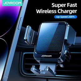 Chargers Joyroom 15W Solder de téléphone de voiture de charge sans fil Chargeur rapide automatique pour iPhone 14 13 12 Pro Max Samsung Z Flip Phone Téléphone
