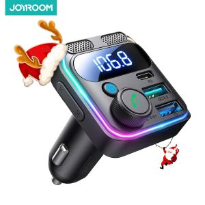 Laders joyroom bluetooth 5.3 fm zender voor auto 48W pdqc3.0 autoladeradapter bluetooth u schijf, dubbele microfoons, handsfree bellen