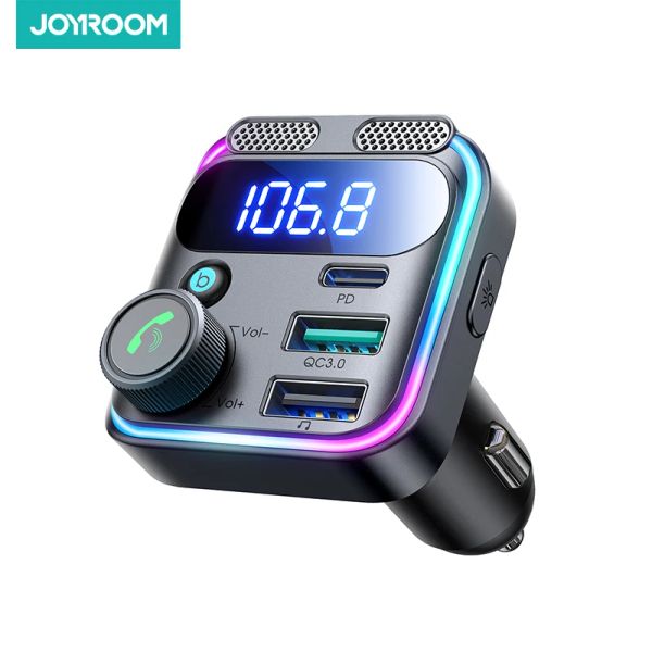 Chargers Joyroom Bluetooth 5.3 FM Émetteur pour la voiture 48W PDQC3.0 Adaptateur de chargeur de voiture rapide Bluetooth U Disque Handsfree Calle