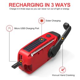 Chargers Dernières protables protables CRANK Hand Crank Dynamo AM / FM / WB Mether Radio LED Chargeur de lampe de poche imperméable Tools de survie extérieurs HOT