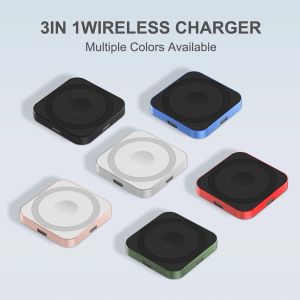 Chargers Magnetic Charger Adapter voor Apple Watch 9 8 7/iPhone 15 14 Portable Travel Wireless Charger met Carabiner Watch Charger