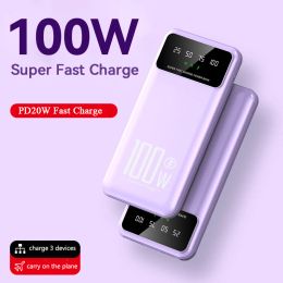 Chargers New Power Bank 20000mAh 100W Dual Port Super Fast Charging Portable External Battery Charger pour iPhone Xiaomi Huawei Samsung