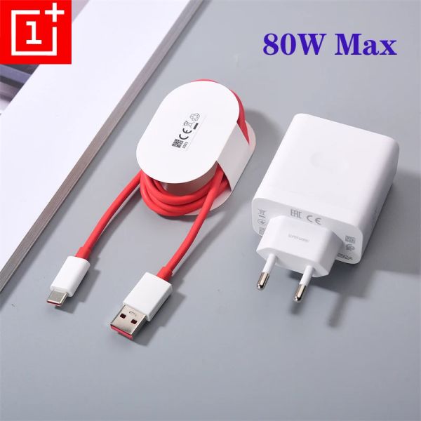 Chargers OnePlus 11 10 Pro Ace 2 Charger EU / US 80W Supervooc Adapter Fast USB Type C Cable pour 1 + un plus 9 7t Pro Nord 2T CE 2 N10