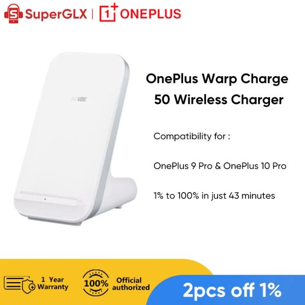 Chargers OnePlus Warp Charge 50 Chargeur sans fil US US Wireless Qicharging EPP 15W / 5W 50W Max pour OnePlus 9 Pro 10 Pro 10pro 5G Smartphone