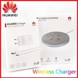 Laders Origineel 27W Huawei Wireless Charger Qi Fast Charging Stand Super Charge Charge Pad For Mate 40 Pro P50 P40 Quick voor iPhone 13