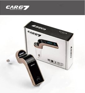 Chargers Originele G7 Bluetooth Car Kit HandsFree FM -zender Radio Mp3 -speler USB Charger Aux TF -kaarten Slots
