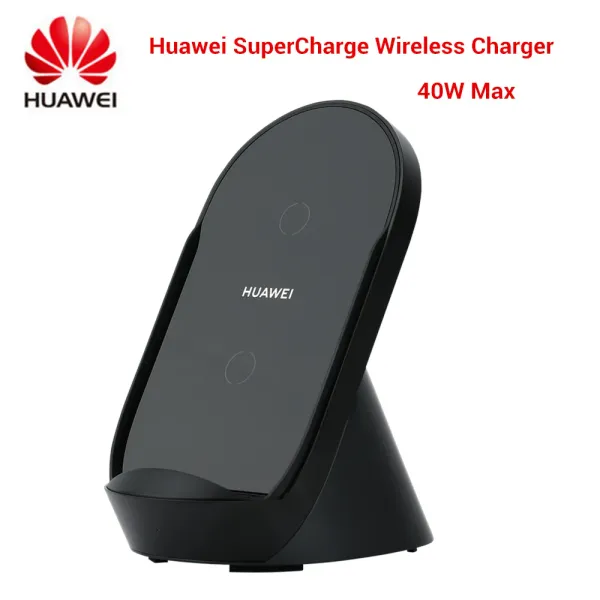 Chargers Original Huawei Supercharge Wireless Charger Stand 40W Max CP62 Vertical Desktop pour Huawei Qi Charge pour iPhone / Samsung