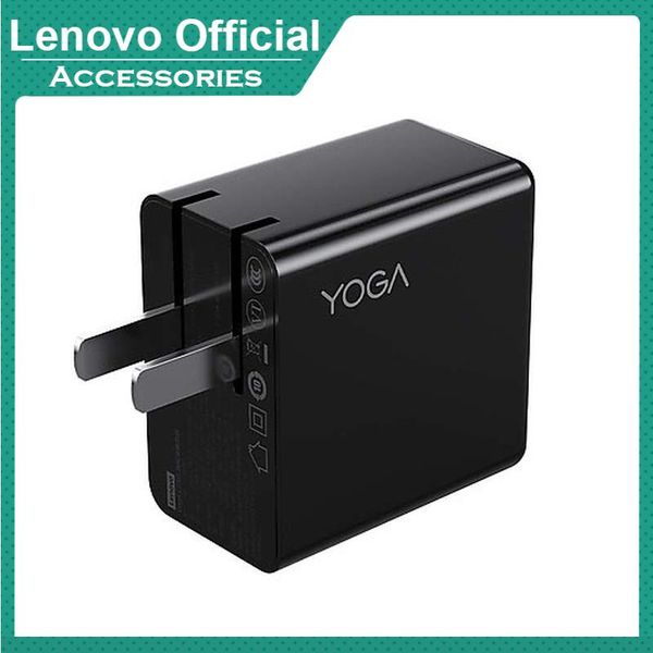 Chargers Original Lenovo Yoga CC65 GAN Power Adaptateur double USBC Port Gan Notebook Charger téléphonique 65W Adaptateur d'alimentation portable GAN