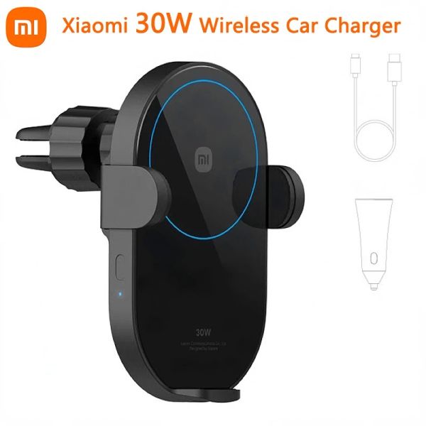 Chargers Original Xiaomi 30W MAX Wireless Car Charger Wireless Fast Flash Charging Support Poweroff et Expansion inductive