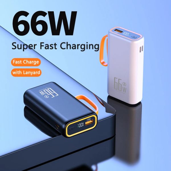 Chargers Power Bank 30000MAH 66W CARGA SUPER RÁPIDA CARGADER EXTERNO BATTEY para Huawei Mate40 P50 iPhone 14 13 Xiaomi PowerBank PowerBank